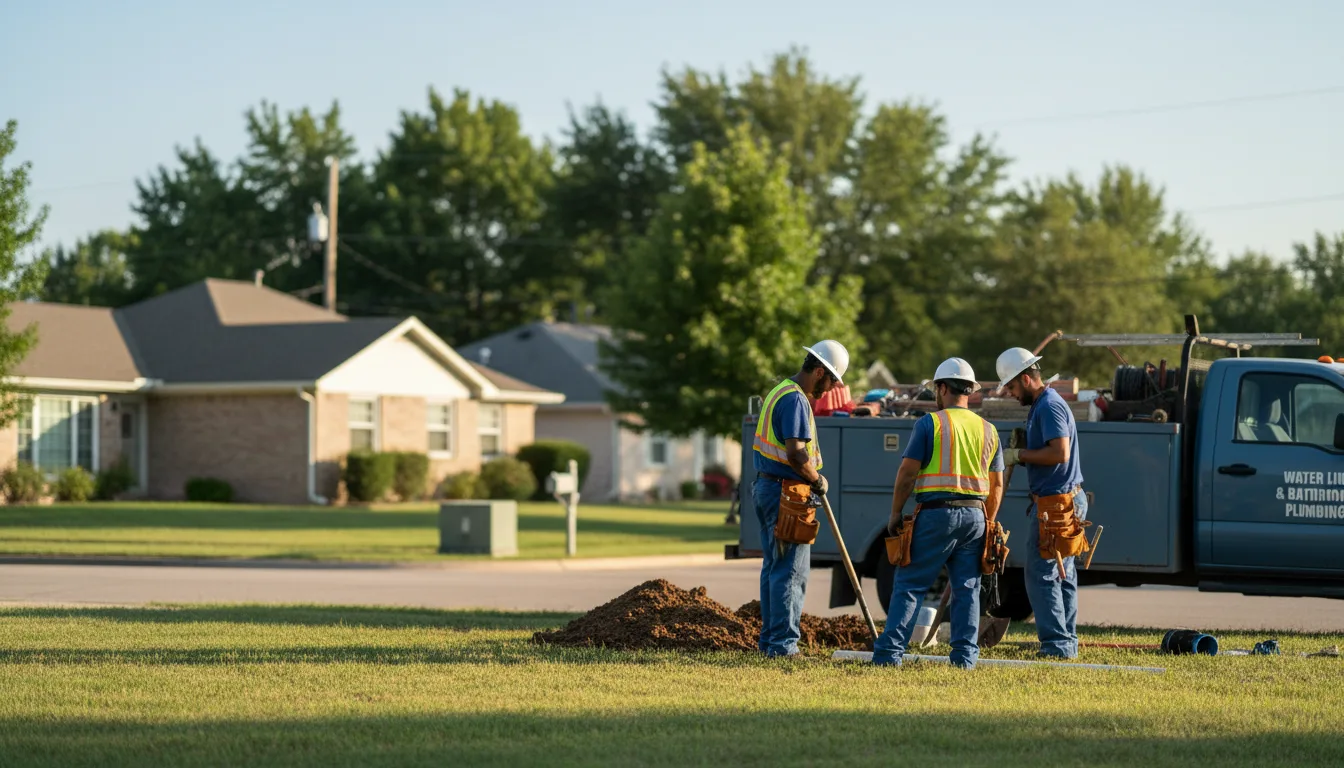Residential water line and bathroom plumbing service in Mcneil, AR